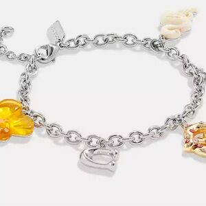 $119 COACH Bumble Bee Pretzel Charm Bracelet
